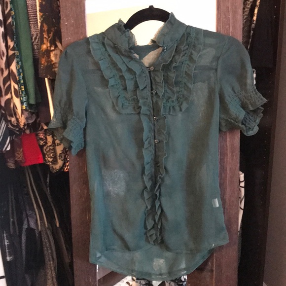Millau Tops - Sheer ruffled blouse